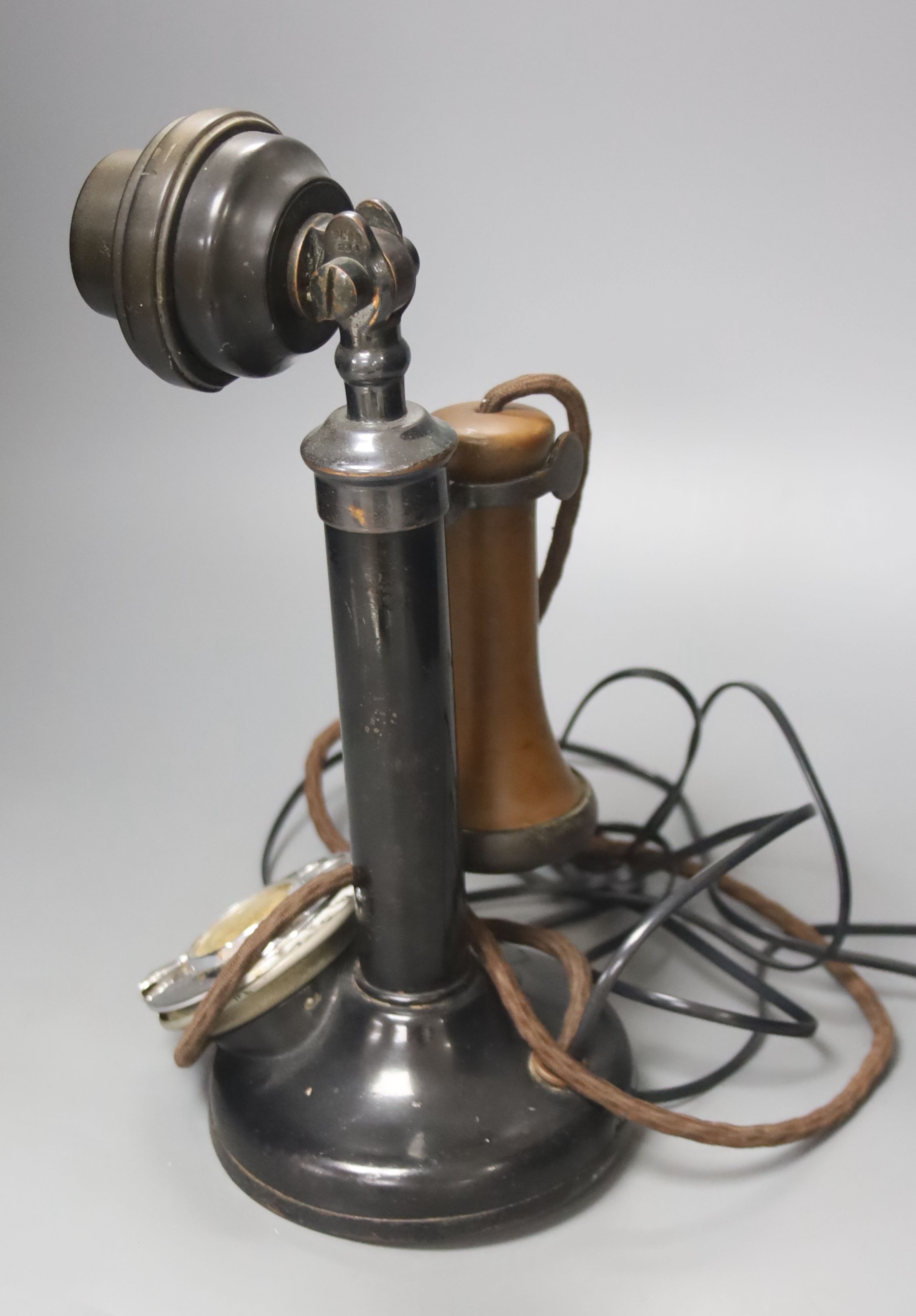 A refurbished columnar telephone, 31cm high